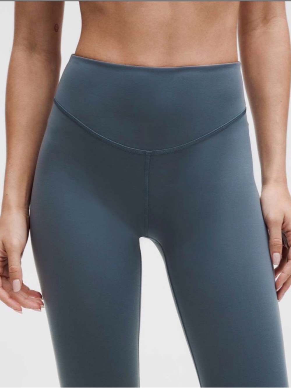 NWT Lululemon wunder under smooth cover HR Leggings in Iron Blue & free tote - Picture 4 of 13